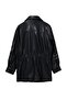 Siyah Oversize Kalıp Beli Ayarlanabilir Suni Deri Ceket Mont TWOAW27MO00047 - 12