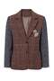 Brown Anthracite Plaid Brooched Cashmere Blazer Jacket Twoaw27Bc00057