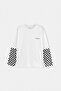 White Plaid / Checkered Knitted T-Shirt Tkdaw27Ts00020