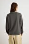 More Sustainable Antrasit Soft/Yumuşak Dokunuşlu Polo Yaka Örme Sweatshirt TWOAW27SW00127 - 4