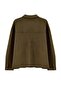 Khaki Gold Button Detailed Suede Oversized Shirt Jacket Tbbaw27Ag00006 - 4