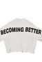Ekru Sırt Slogan Baskılı Dik Yaka Stoperli Kalın Örme Sweatshirt TWOAW27SW00207