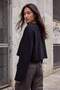 Siyah V Yaka Slogan Baskılı Crop Örme Sweatshirt TWOAW27SW00200 - 4