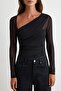 Black Knitted Collar Detailed Bodysuit Tpraw27Bd00024 - 4