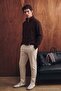 Kahverengi Regular/Normal Kesim Dik Yaka Fırçalı Selanik Yumuşak Tuşeli Sweatshirt TMNAW27SW00017 - 5