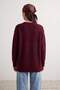 Bordo Bisiklet Yaka Loose Fit Triko Kazak TCTAW22AK0045 - 3