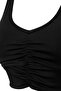 Black Lycra ®   Adaptive ™   Drawstring Covered Knitted Sports Bra Thmaw27Ss00009 - 2