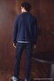 Lacivert Regular Kesim Waffle Dokulu Polo Yaka Fermuarlı İnce Hırka/Sweatshirt TMNAW27SW00015 - 4