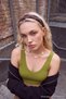 Oil Green Ribbed V-Neck Super Crop Stretchy Knitted Tank Top Twoss24Al00029 - 2