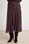 Kahverengi Midi Büzgü/Drape Detaylı Boho/Boho Chic Basklılı Tül Esnek Örme Etek TWOAW26ET00122 - 3