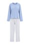 Blue Cotton Blend Striped Lycra Knitted Pajamas Set Thmaw27Pt00224