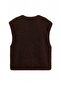 Brown Regular/Normal Fit Sleeveless V-Neck Plush Vest Twoaw27Ye00038 - 7