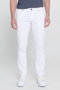 Men's White Non-Kneeling 360-Degree Stretching in All Directions S Slim Fit Diagonal Pattern Stretchable Trousers - 3