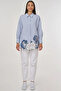 Embroidery Appliqued Cotton Tunic Indigo - 3