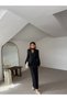 Striped Padded Lined Jacket with Neck Accessory and Skirt Women's Special Occasion Casual Two-Piece Set - 8