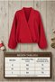 Women's Kimono Collar Flowy Balloon Sleeve Blouse - 4