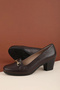 Genuine Leather Comfortable Classic Heeled Shoes Vdt.71 Brown - 5
