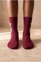 Unisex Teddy Patterned Socks Claret Red - 2