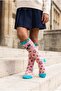 Girl's Dog Patterned Knee Socks Pink