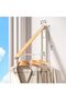 Retractable Wall Mounted Clothes Drying Rack,Foldable Aluminum Laundry Hanger for Closet and Balcony,Walnut Oak Finish - 2