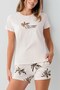 Women's Single Jersey Shorts Set Ecru - 3