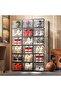 12 Pack Clear Stackable Shoe Organizers,Ventilated Storage Boxes for Bedroom and Office - 5