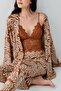 Women's Modal 3-Piece Pajama Set Brown - 5