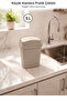 5 Liter Trash Can with Swing Lid White Compact Trash Bin for Kitchen, Bathroom, and Office