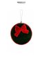 Christmas Ornament Candy Red Velvet Ribbon Round Green 13 cm - 2