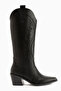 Hero Black Embroidered Cowboy Women's Boots