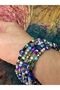 Colorful Wrapped Women's Bracelet with Crystal Beads