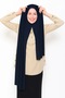 Women's Navy Blue Neck-To-Collar Stitched Ready-To-Wear Practical Combed Cotton Shawl Hijab