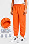 3-Pack Unisex Orange-Black-Grey Children's Sweatpants with Fleece Inside and Elastic Legs - 2
