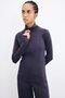 Stretch Fabric Zippered Raglan Sleeve Fitted Stand Collar Sports Cardigan H5287Ax26Au - 4