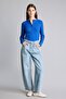 Fitted Basic Ribbed Camisole Long Sleeve Henley Collar Basic T-Shirt I5711Ax26Au - 2
