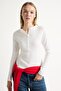 Fitted Basic Ribbed Camisole Long Sleeve Henley Collar Basic T-Shirt I5711Ax26Au