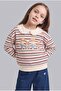 Baby Collar Striped Teddy Bear Printed Sweatshirt Baby Girl I7726A526Wn