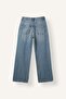 100% Cotton Straight Fit High Waist Jean Pants - Light Indigo - 3