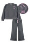 Girl's Winter Unicorn Patterned Gray Long Sleeve 2-Piece Tracksuit Set 5-10 Years Old - 3