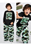 Boy's Suit Dinosaur Printed Camouflage Pants 100% Cotton (Ages 5-11)