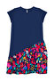 Floral Leopard Girl's Summer Navy Blue Dress - 4