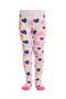 Girl's Heart Patterned Thick Pantyhose – Pink Fun Design (Ages 2-9) - 3