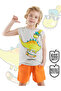 Skateboarding Dino Boys Summer Sleeveless T-Shirt Shorts Set