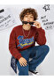 Boy's Oversize Burgundy Sweatshirt – College School Style (Ages 6-11)