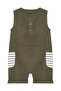 Baby Boy Green Muslin Jumpsuit - 3