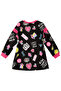 Girls' Winter Slogan Printed Black Long Sleeve Dress 4-10 Years - 4