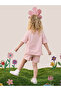 Pink Oversize T-Shirt Shorts Set for Girls 100% Cotton - 2