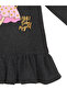 Girl's Winter Rabbit Patterned Gray Long Sleeve Ruffle Dress 2-8 Years - 6