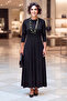 Black Pleated Modal Fabric Dress