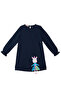 Lilycorn Navy Blue Girls' Tulle Dress with Elastic Sleeves - 3